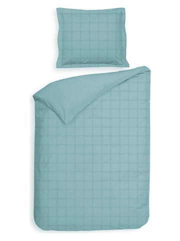 Heckett Lane Satin-Bettwäsche-Set "Diamante" in Hellblau