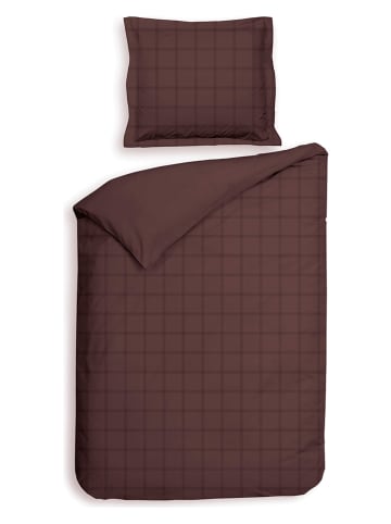 Heckett Lane Satin-Bettwäsche-Set "Diamante" in Braun