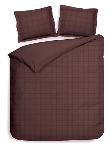 Heckett Lane Satin-Bettwäsche-Set "Diamante" in Braun
