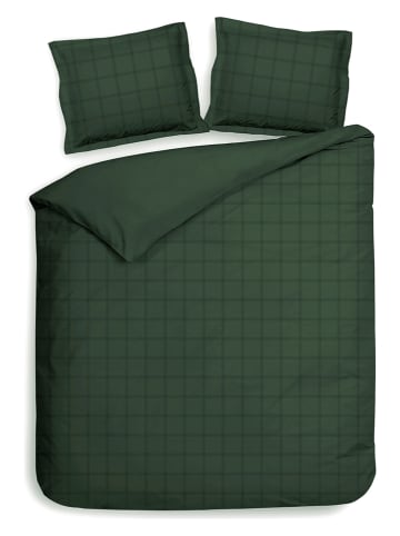 Heckett Lane Satin-Bettwäsche-Set "Diamante" in Grün