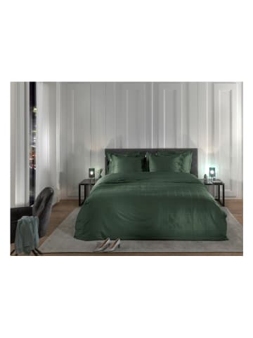 Heckett Lane Satin-Bettwäsche-Set "Diamante" in Grün