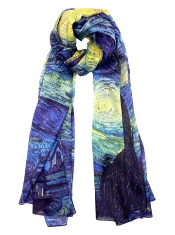 Made in Silk Jedwabny szal w kolorze niebieskim - 180 x 90 cm