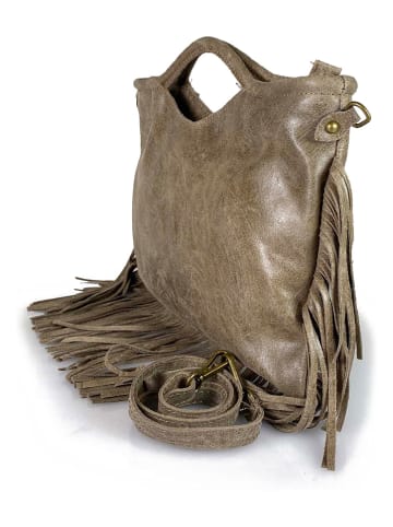 Florence Bags Skórzana torebka "Visal" w kolorze złotym - 35 x 26 x 5 cm