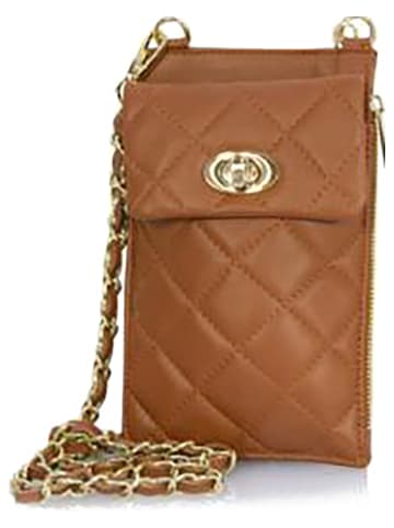 ORE10 Leder-Handytasche "Smarth" in Hellbraun - (B)21 x (H)15 x (T)4 cm