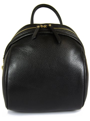 ORE10 Skórzany plecak "Roberts" w kolorze czarnym - 22 x 25 x 15 cm