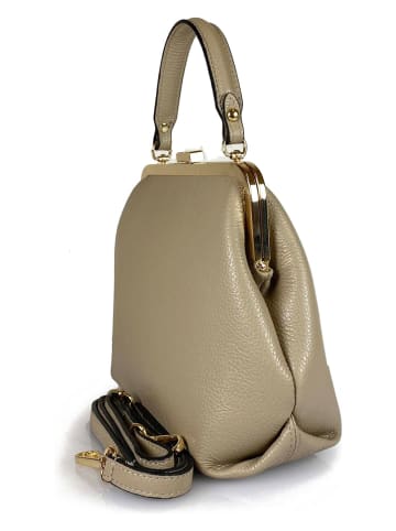 ORE10 Leren handtas "Ro" taupe - (B)25 x (H)22 x (D)10 cm
