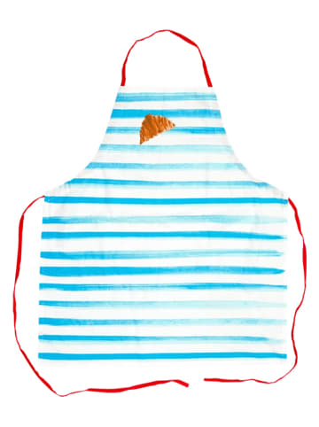 Rice Keukenschort lichtblauw/wit - (L)83 x (B)70 cm