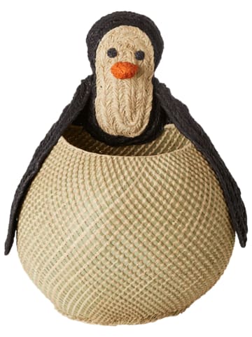 Rice Körbchen "Penguin" in Beige - (B)40 x (H)53 x (T)35 cm