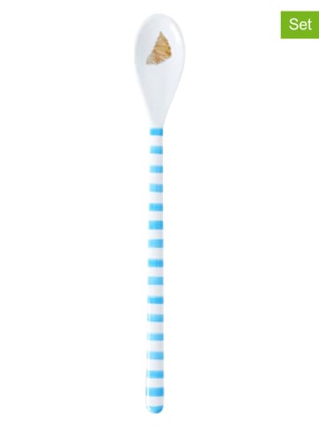 Rice 3-delige set: latte-macchiatolepels wit/meerkleurig - (L)22 cm