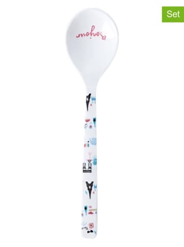 Rice 3-delige set: theelepels wit/meerkleurig - (L)14,5 cm