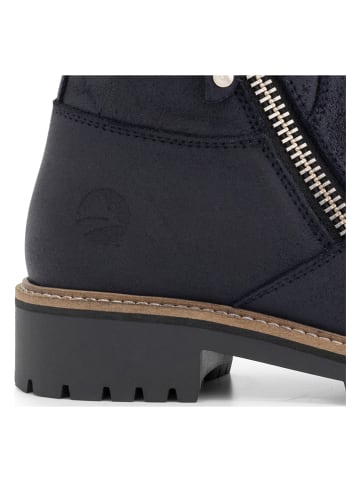 TRAVELIN' Skórzane botki "Vartae" w kolorze granatowym