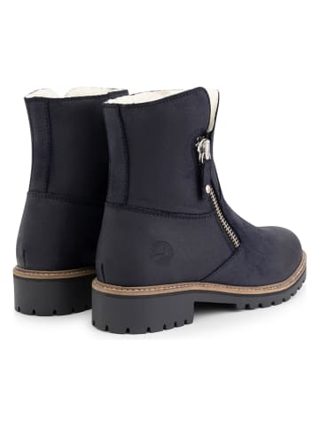 TRAVELIN' Skórzane botki "Vartae" w kolorze granatowym