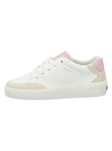 GANT Footwear Leder-Sneakers in Weiß/ Rosa
