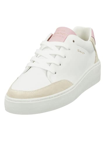 GANT Footwear Leder-Sneakers in Weiß/ Rosa