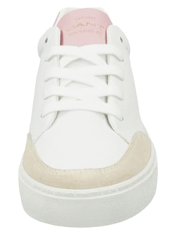 GANT Footwear Leder-Sneakers in Weiß/ Rosa