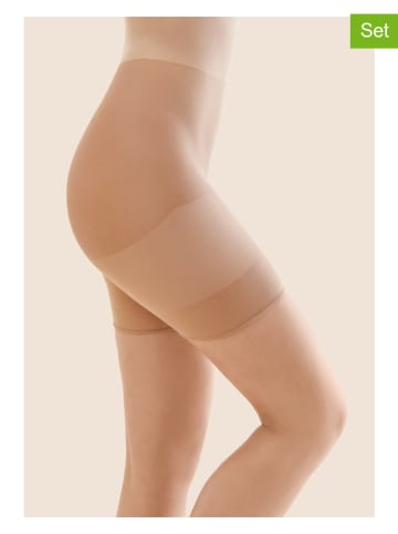 Gabriella 2er-Set: Shape-Hosen "Taille Haute" in Beige