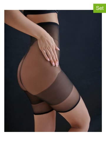 Gabriella 2-delige set: shape-broeken "Taille Haute" zwart