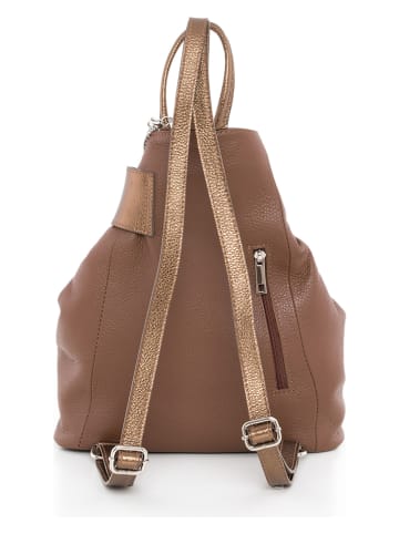 Mia Tomazzi Leder-Rucksack "Sirietto" in Braun - (B)28 x (H)35 x (T)13 cm