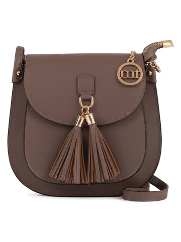 Mia Tomazzi Leren schoudertas "Farsaglia" bruin - (B)21 x (H)23 x (D)8 cm