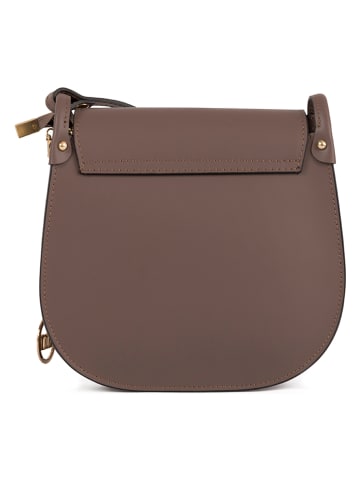 Mia Tomazzi Skórzana torebka "Farsaglia" w kolorze brązowym - 21 x 23 x 8 cm