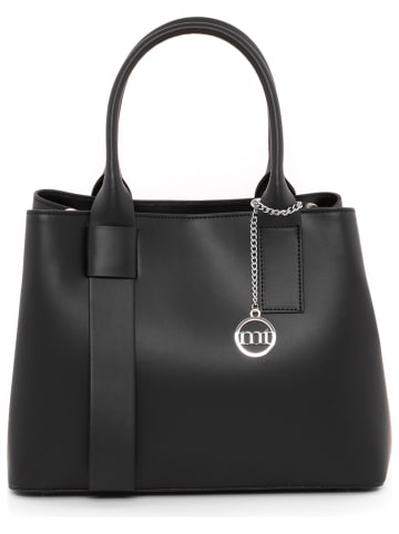 Mia Tomazzi Leder-Henkeltasche "Monviso" in Schwarz - (B)33 x (H)25 x (T)14 cm