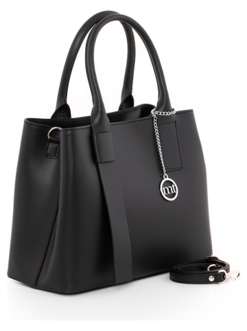 Mia Tomazzi Leren handtas "Monviso" zwart - (B)33 x (H)25 x (D)14 cm
