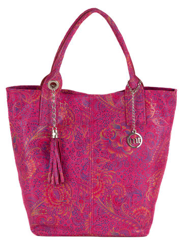 Mia Tomazzi Leder-Henkeltasche "Liberazione" in Fuchsia - (B)20 x (H)35 x (T)18 cm