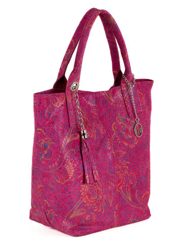 Mia Tomazzi Leder-Henkeltasche "Liberazione" in Fuchsia - (B)20 x (H)35 x (T)18 cm