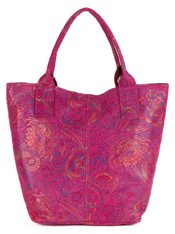 Mia Tomazzi Leder-Henkeltasche "Liberazione" in Fuchsia - (B)20 x (H)35 x (T)18 cm