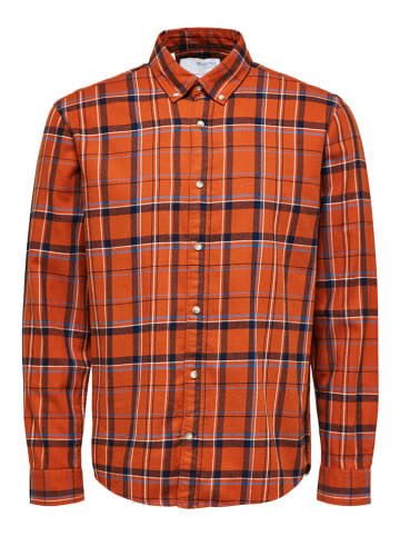 SELECTED HOMME Hemd - Relaxed fit - in Orange/ Bunt