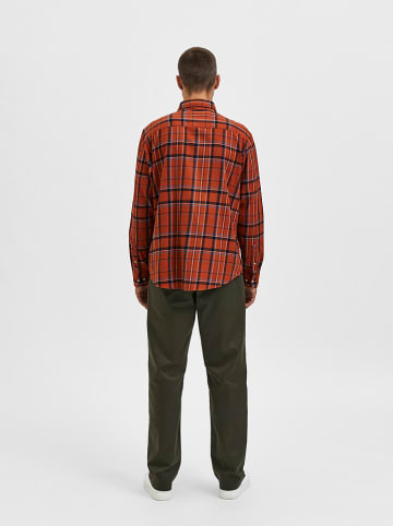 SELECTED HOMME Koszula - Relaxed fit - w kolorze pomarańczowym ze wzorem