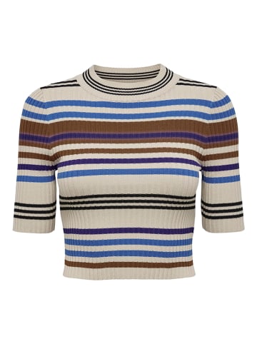 ONLY Sweter "Milla" w kolorze beżowo-brązowo-niebieskim
