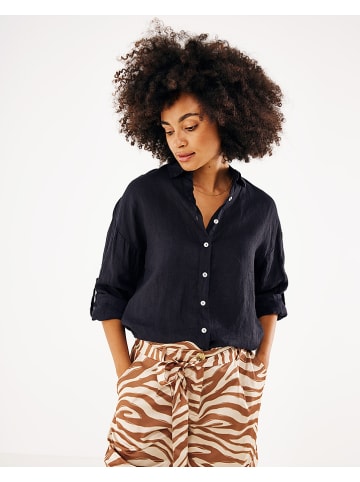 Mexx Linnen blouse donkerblauw