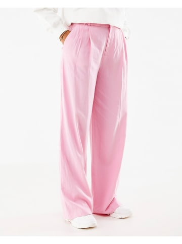Mexx Lniane spodnie w kolorze różowym