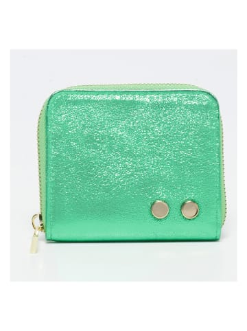 ATELIER ENAI Skórzany portfel "Mini Ariel" w kolorze zielonym - 11 x 10 x 2 cm