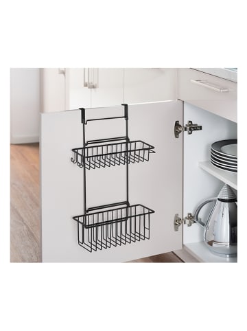 Wenko Küchenschrank-Einhängeregal "Flexi" in Schwarz - (B)32 x (H)47 x (T)12,5 cm