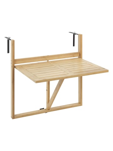 Wenko Balkon-Klapptisch "Waikiki" in Natur - (B)64 x (H)65 x (T)55 cm
