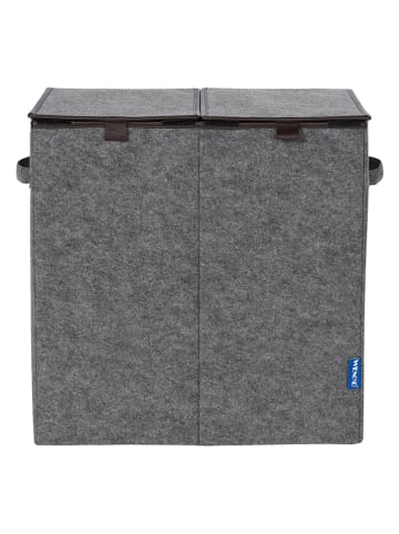 Wenko Wäschesammler "Duo" in Grau - 82 l