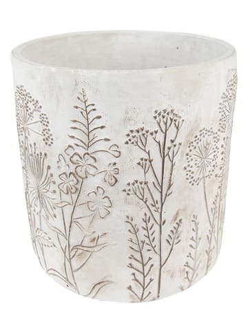 Clayre & Eef Blumentopf in Creme - (H)21 x Ø 20 cm