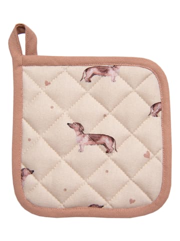 Clayre & Eef 2-delige set: pannenlappen beige - (L)20 x (B)20 cm
