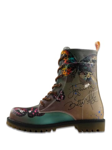 Goby Boots in Braun/ Grün