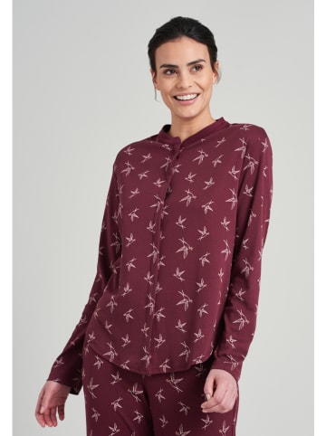 Schiesser Koszulka piżamowa w kolorze bordowym