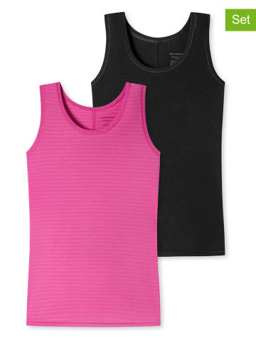 Schiesser 2-delige set: tops roze/zwart