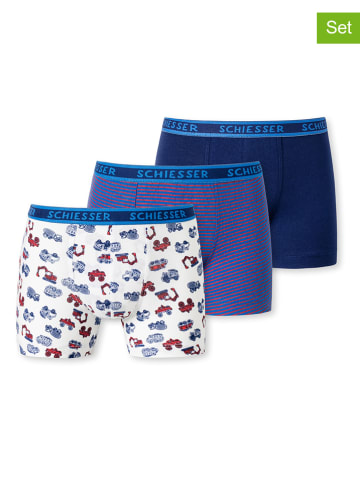 Schiesser 3-delige set: boxershorts donkerblauw/wit