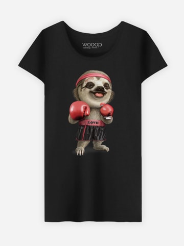 WOOOP Shirt "Sloth Boxing" in Schwarz