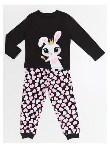 Denokids 2-delige outfit "Cute Bunny" zwart