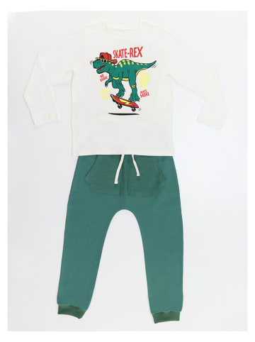Denokids 2tlg. Outfit "Skate-Rex" in Weiß/ Grün