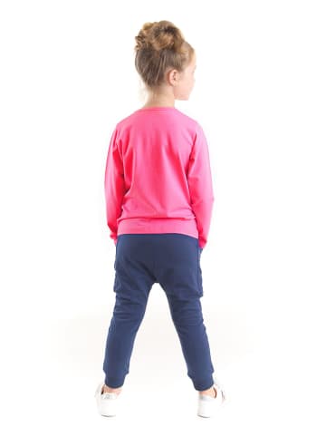 Denokids 2-delige outfit "4 Cats" roze/donkerblauw