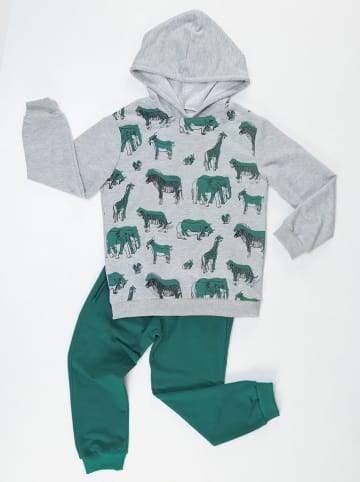 Denokids 2-delige outfit grijs/groen