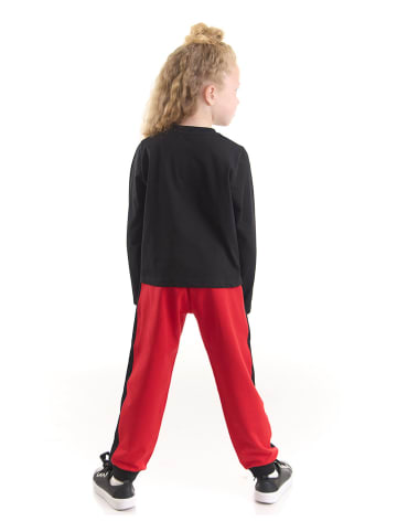 Denokids 2-delige outfit "Cat Rock" zwart/rood